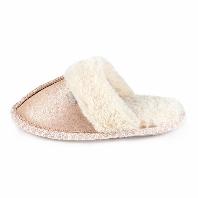 totes Teen&#39;s Sparkle Suedette Mule Slipper (Mini Me) Stone Sparkle