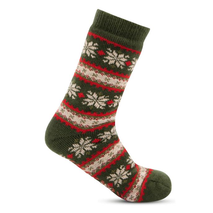 totes toasties&#174; Mens Sherpa Lined Fair Isle Slipper Socks Red Fair isle