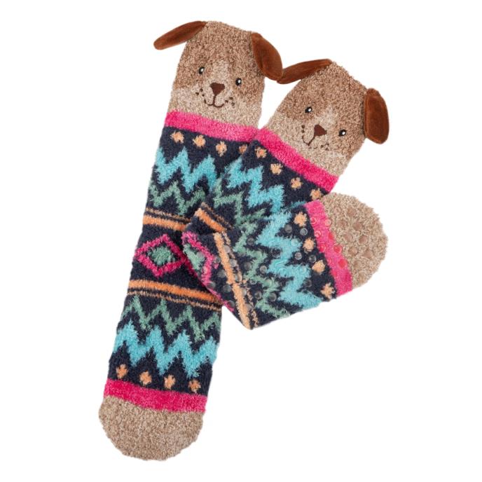 totes toasties&#174; Ladies Novelty Super Soft Slipper Socks Dog