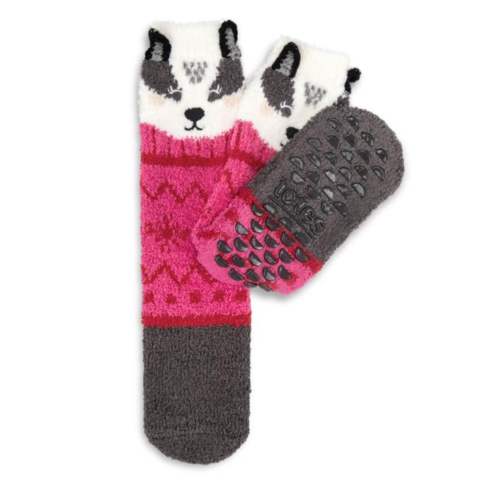 totes toasties® Ladies Novelty Super Soft Slipper Socks Badger