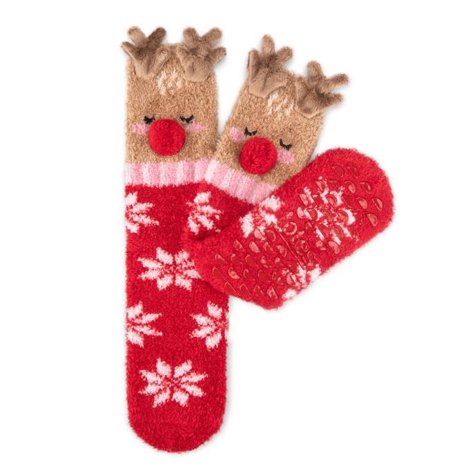 totes toasties® Ladies Novelty Super Soft Slipper Socks Reindeer
