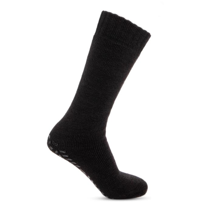 totes Mens Premium Thermal Wool Blend Slipper-Sock Black