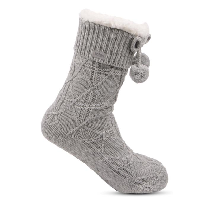 totes Ladies Texture Slipper Socks