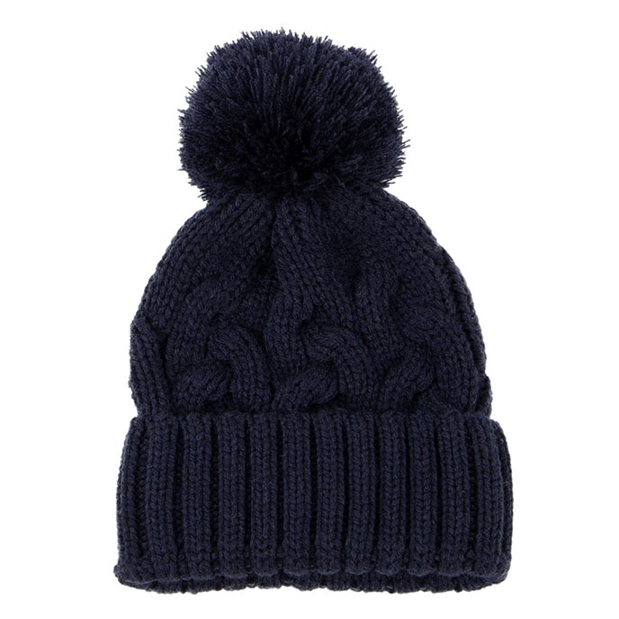 totes Ladies Cable Knit Hat with Pom Pom Detail