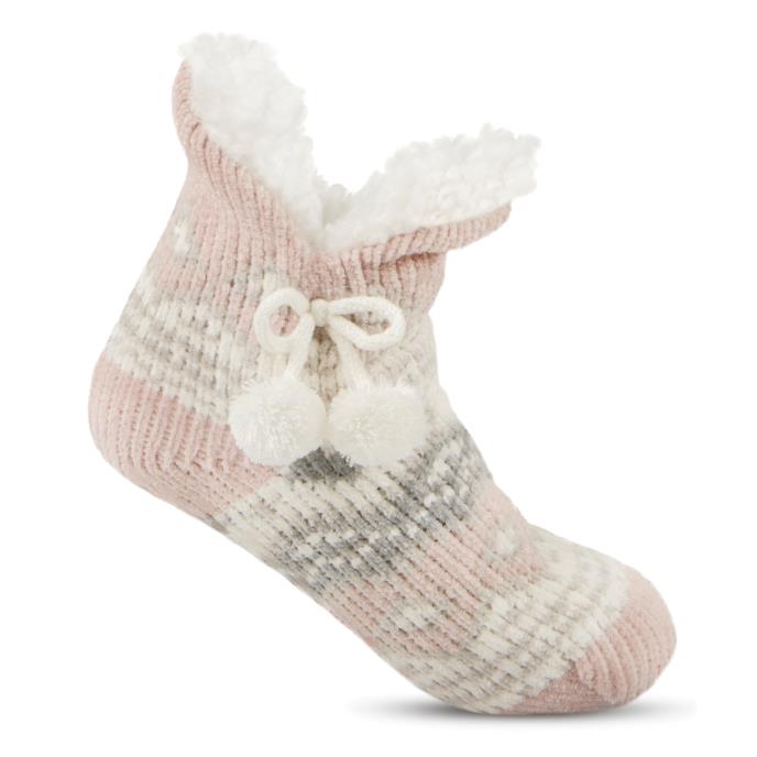 totes toasties&#174; Ladies Chenille Crop Knitted Slipper Socks Multi
