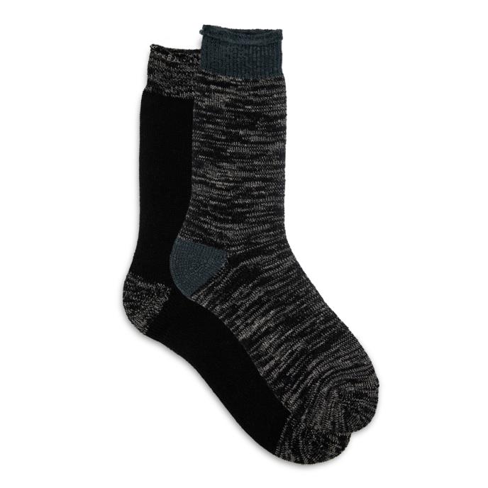 totes toasties® Mens 3.0 TOG Brushed Inside Thermal Lined Socks (Twin Pack) Black Twist