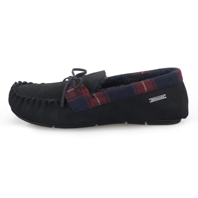 Ben Sherman® Suede Mocassin With Check Navy