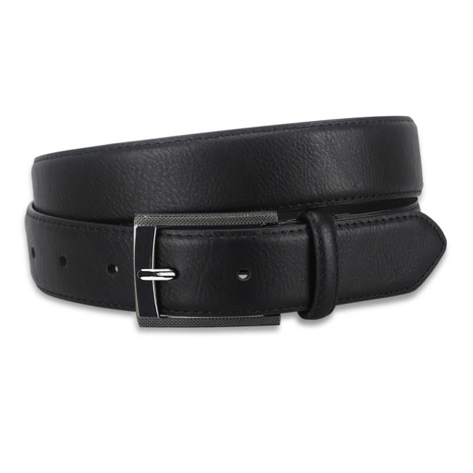 totes® Mens Belt With Textured Buckle Black
