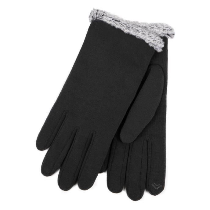 Isotoner&#174; Ladies Thermal SmarTouch™  Glove With Tipped Fur Cuff Black