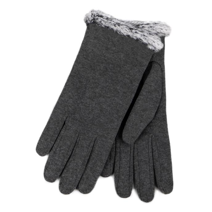 Isotoner&#174; Ladies Thermal SmarTouch™  Glove With Tipped Fur Cuff Grey