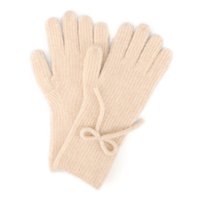 Isotoner® Ladies Knitted Bow Glove Beige
