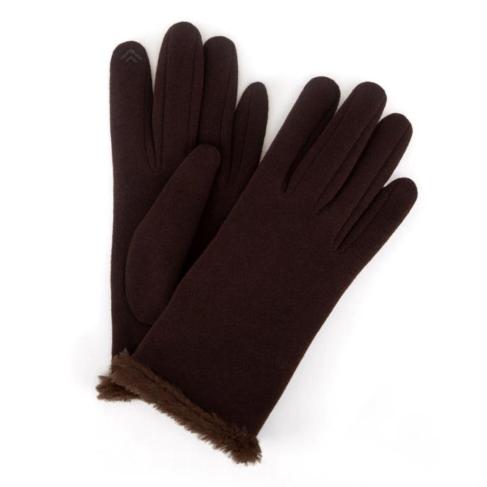 Isotoner® Ladies Thermal SmarTouch Glove With Fur Cuff Brown