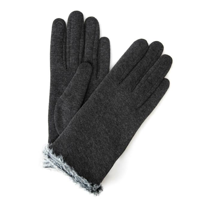Isotoner® Ladies Thermal SmarTouch Glove With Fur Cuff Grey