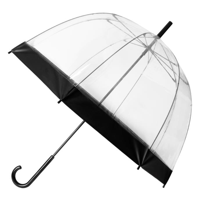 totes ECO-BRELLA Clear PVC Dome Umbrella Black (3 Section)