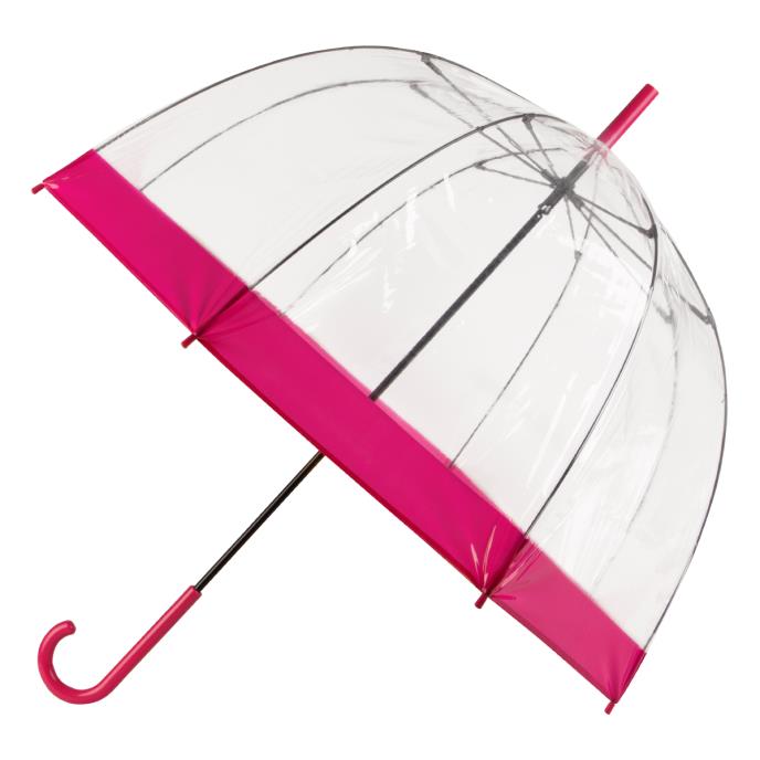 totes ECO-BRELLA Clear PVC Dome Umbrella Pink (3 Section)