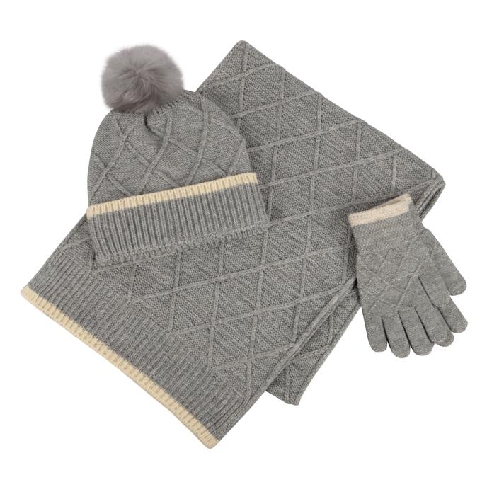 totes Ladies Hat Scarf &amp; Glove Gift Set Grey