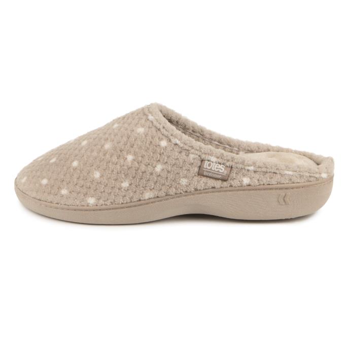 Isotoner Ladies Popcorn Terry Mule Slippers totes ISOTONER