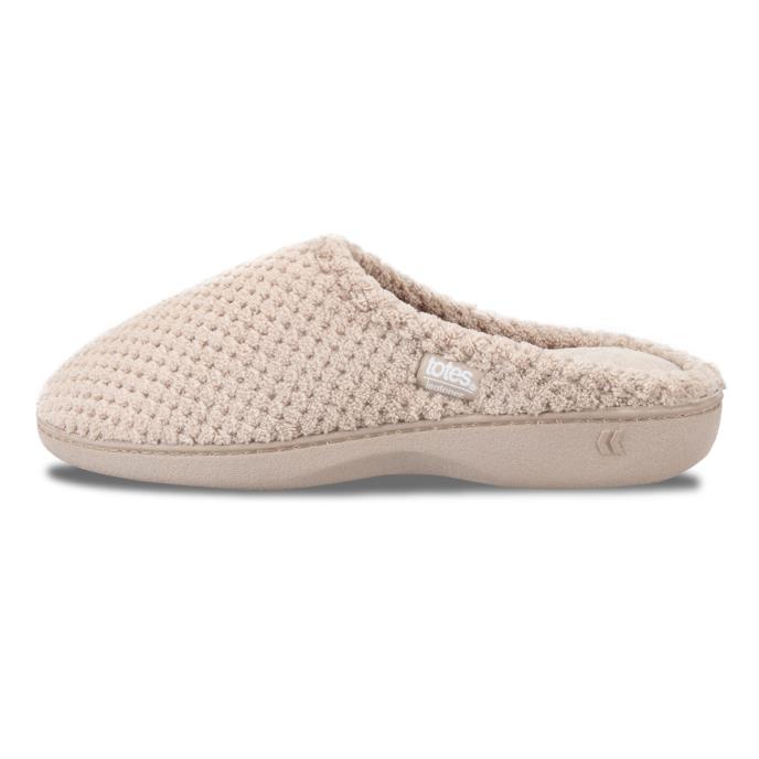 Isotoner&#174; Ladies Popcorn Terry Mule Slippers Oat
