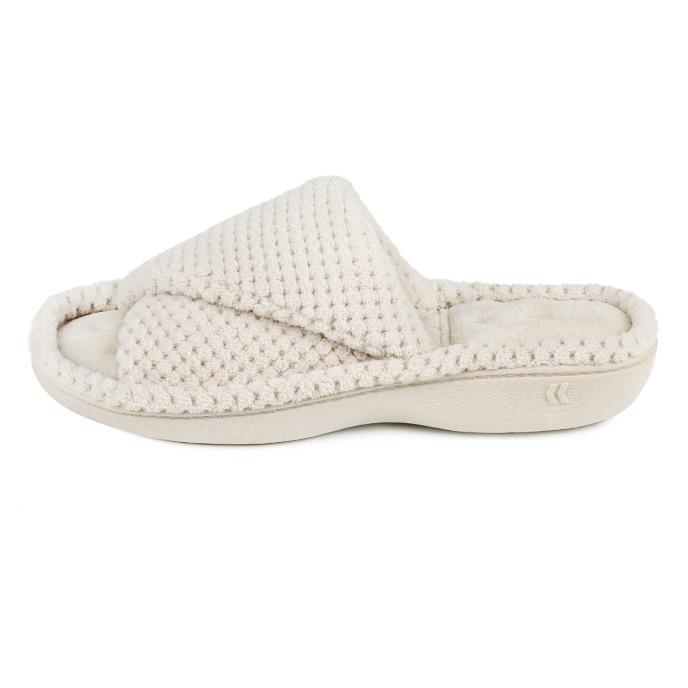 Isotoner Ladies Popcorn Turnover Open Toe Slippers