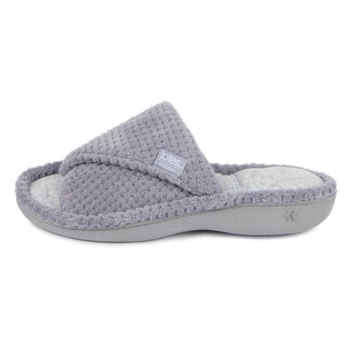 Isotoner® Ladies Popcorn Turnover Open Toe Slippers