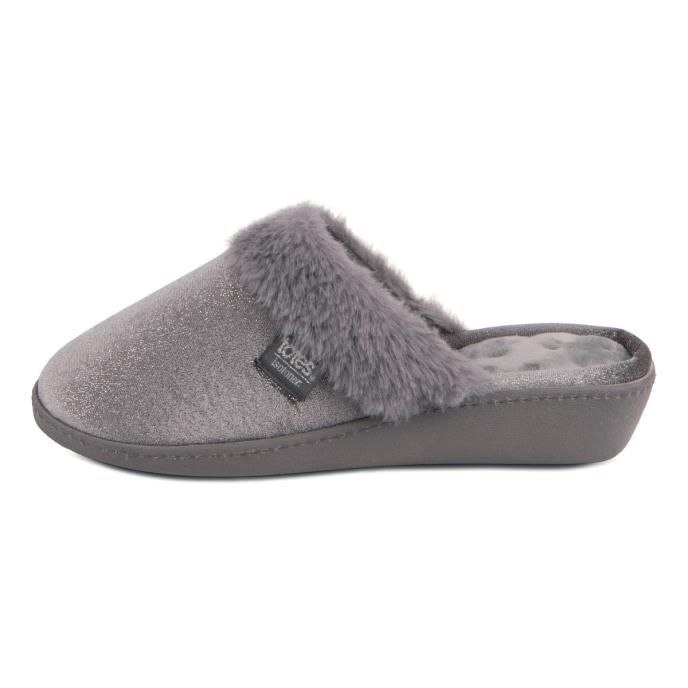 Isotoner Ladies Sparkle Velour Heeled Mule