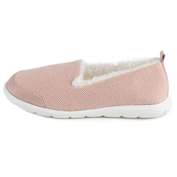 Isotoner Ladies Iso-Flex Herringbone Full Back Slipper