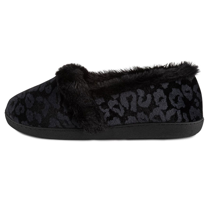 Isotoner Ladies Velour Full Back Slipper