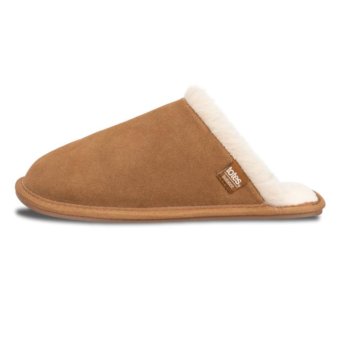Isotoner&#174; Ladies Real Suede Mule With Water Repellency Tan