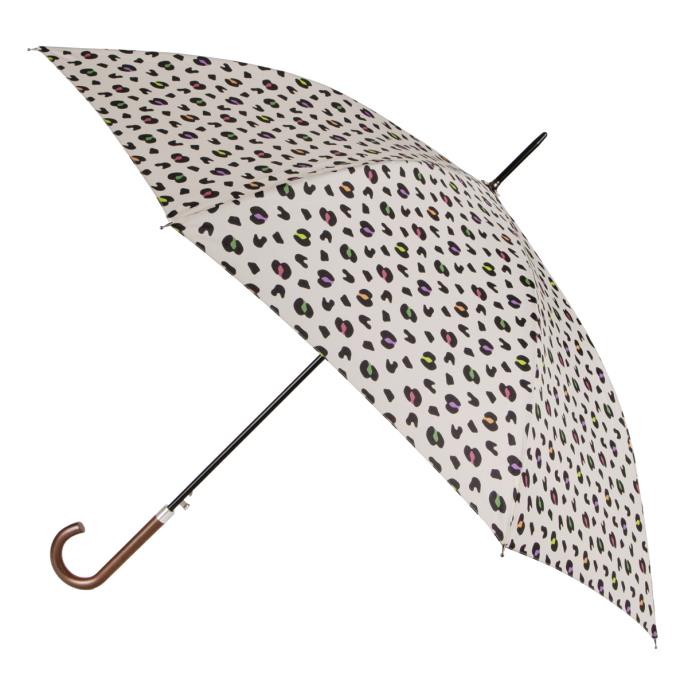 totes&#174; Auto Open Walker Wood Handle Bright Animal Print Umbrella 