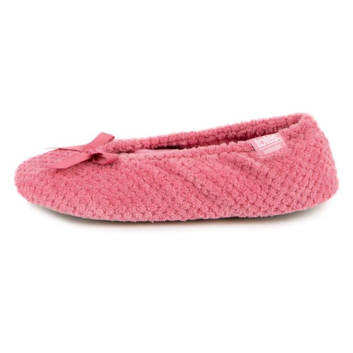 Isotoner&#174; Ladies Popcorn Ballet Slippers Bright Pink