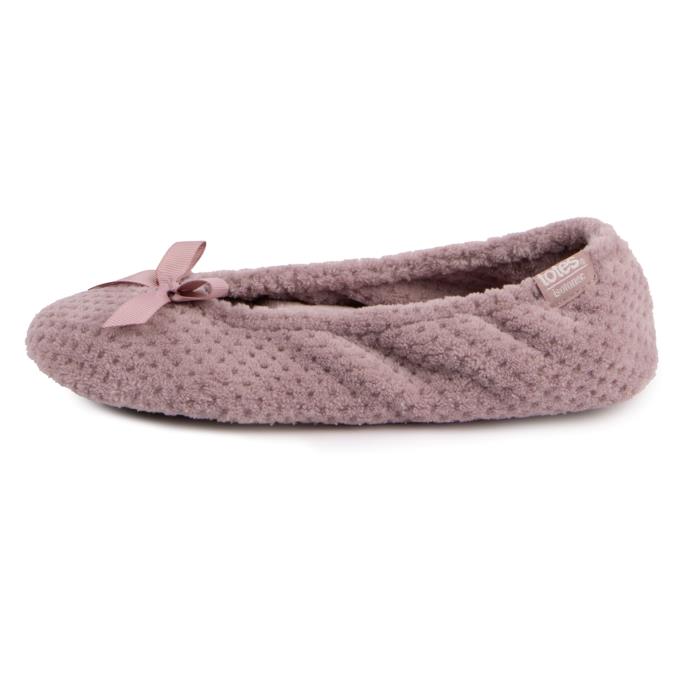 Isotoner Ladies Popcorn Ballet Slippers Dusky Pink