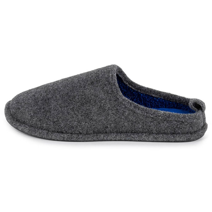 Isotoner Mens Felt Mule With Contrast Lining Slipper Grey
