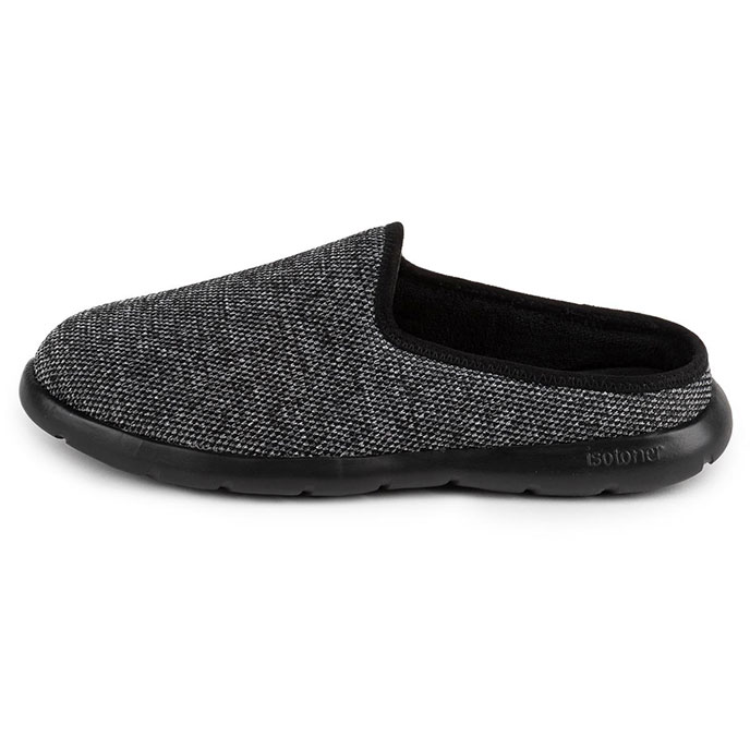 Isotoner totes Mens Iso-Flex Swept Back Mule Slipper Black