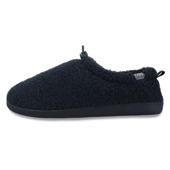 Isotoner® Mens Borg Full Back Slipper With Pull Toggle Navy