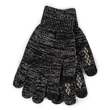 totes Ladies Stretch Knitted Smartouch Gloves Black Sparkle