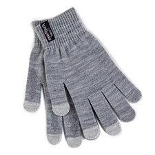 totes Ladies Stretch Knitted Smartouch Gloves Grey