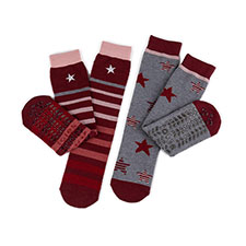 totes toasties Ladies Original Slipper Socks (Twin Pack) Star/Stripe
