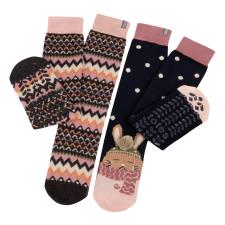 totes toasties&#174; Ladies Original Slipper Socks (Twin Pack) Rabbit / Fairisle