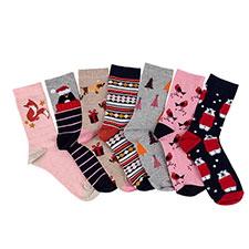totes Ladies 7 Pack Day of The Week Ankle Socks Novelty