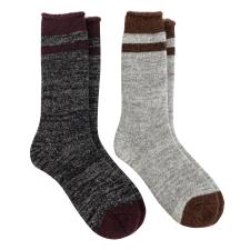 totes toasties&#174; Mens Wool Blend Ankle Socks (Twin Pack) Black / Grey