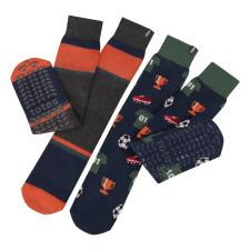 totes toasties&#174; Mens Original Slipper Socks (Twin Pack) Football / Stripe
