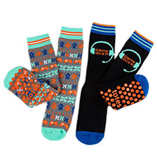 totes Boys Original Slipper Socks (Twin Pack) Black