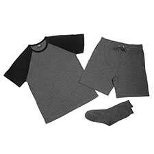  totes Mens Short Sleeve T-Shirt and Short Set with Socks Grey / Charcoal