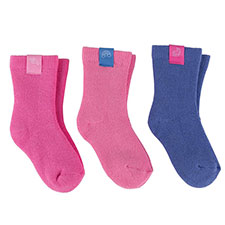 totes Girls Triple Pack Cotton Terry Socks Multi