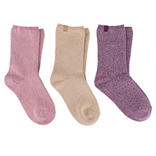 totes Girls Triple Pack Cotton Ankle Socks Multi