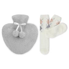 totes Heart Hot Water Bottle &amp; Cosy Sock Gift Set Cream / Grey