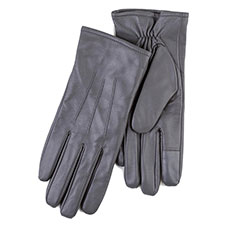 Isotoner&#174; Ladies Three Point Leather Glove With SmarTouch&#174; Grey
