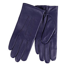 Isotoner Ladies Three Point Leather Glove Navy
