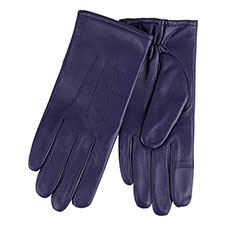 Isotoner&#174; Ladies Three Point Leather Glove With SmarTouch&#174; Navy