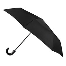 totes ECO-BRELLA® Manual Leatherette Crook Umbrella Black
